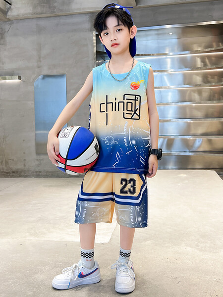 男童夏装套装2023新款男童篮球服男童夏款套装